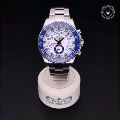 Rolex Certified Pre-owned Yacht-Master M116680-0001 front on black background