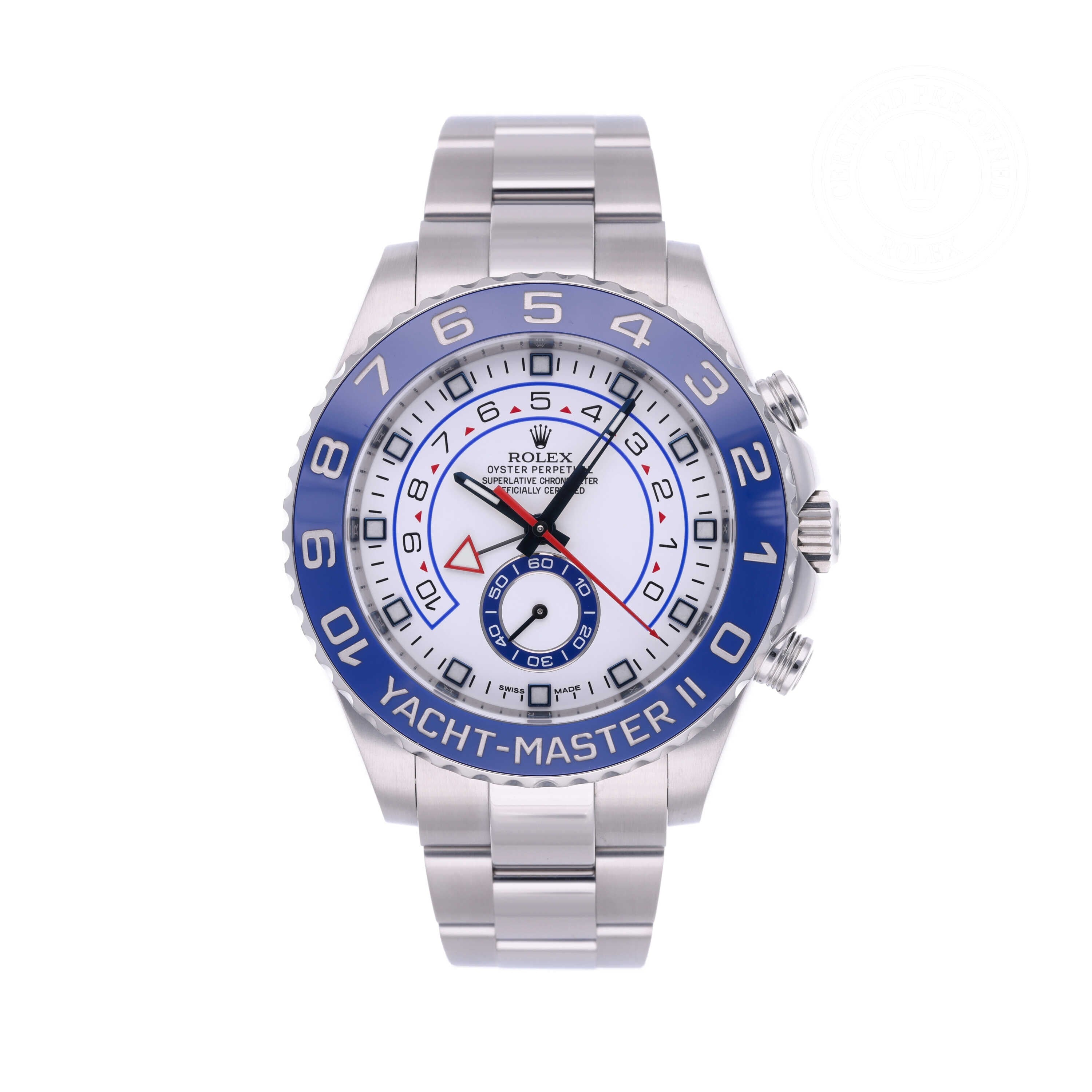 Rolex Certified Pre-owned Yacht-Master M116680-0001 front on white background