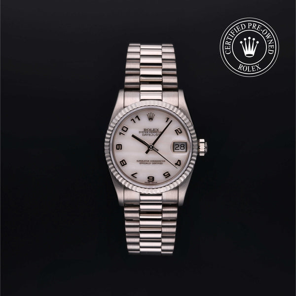 Rolex Certified Pre-owned Lady Datejust M68279-0001 front on black background