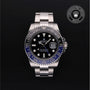 Rolex Certified Pre-owned GMT M116710BLNR-0002 front on black background