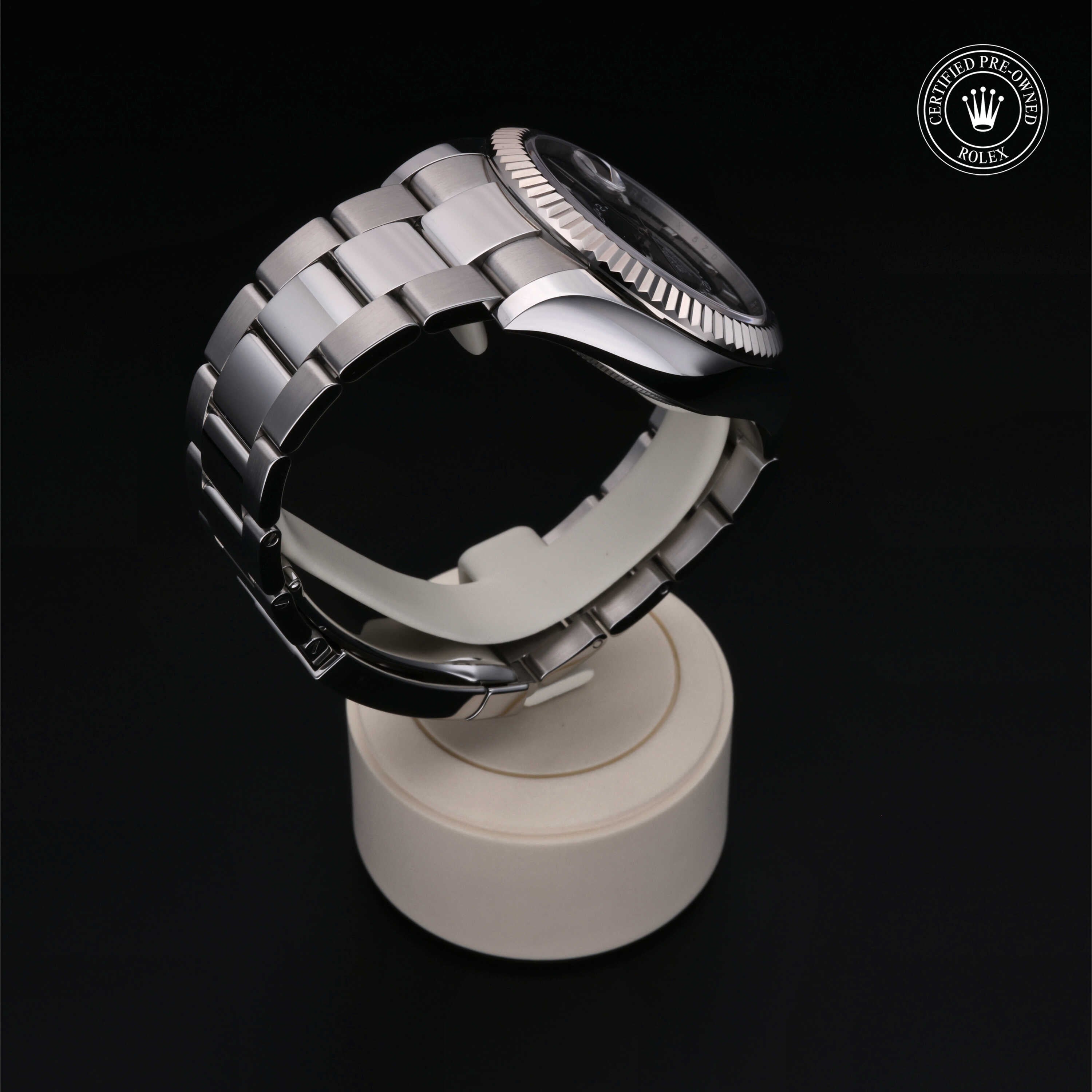 Rolex Certified Pre-owned Sky-Dweller M326934-0005 front on black background