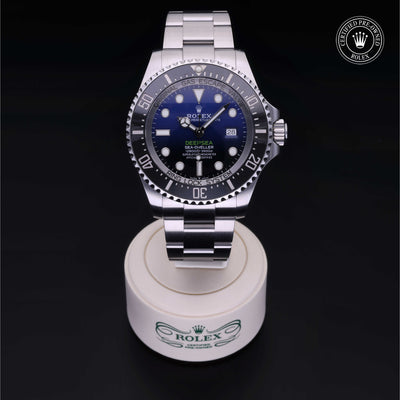 Rolex Certified Pre-owned Deep Sea M126660-0002 front on black background