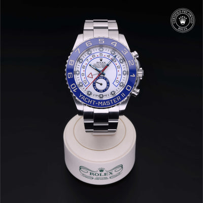Rolex Certified Pre-owned Yacht-Master M116680-0001 front on black background