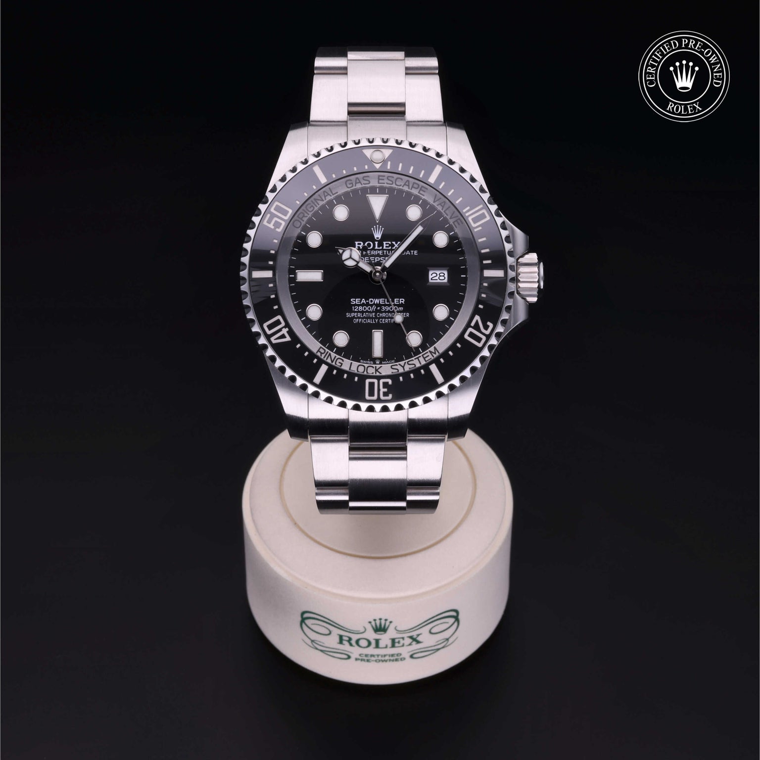 Rolex Certified Pre-owned Deep Sea M126660-0001 front on black background