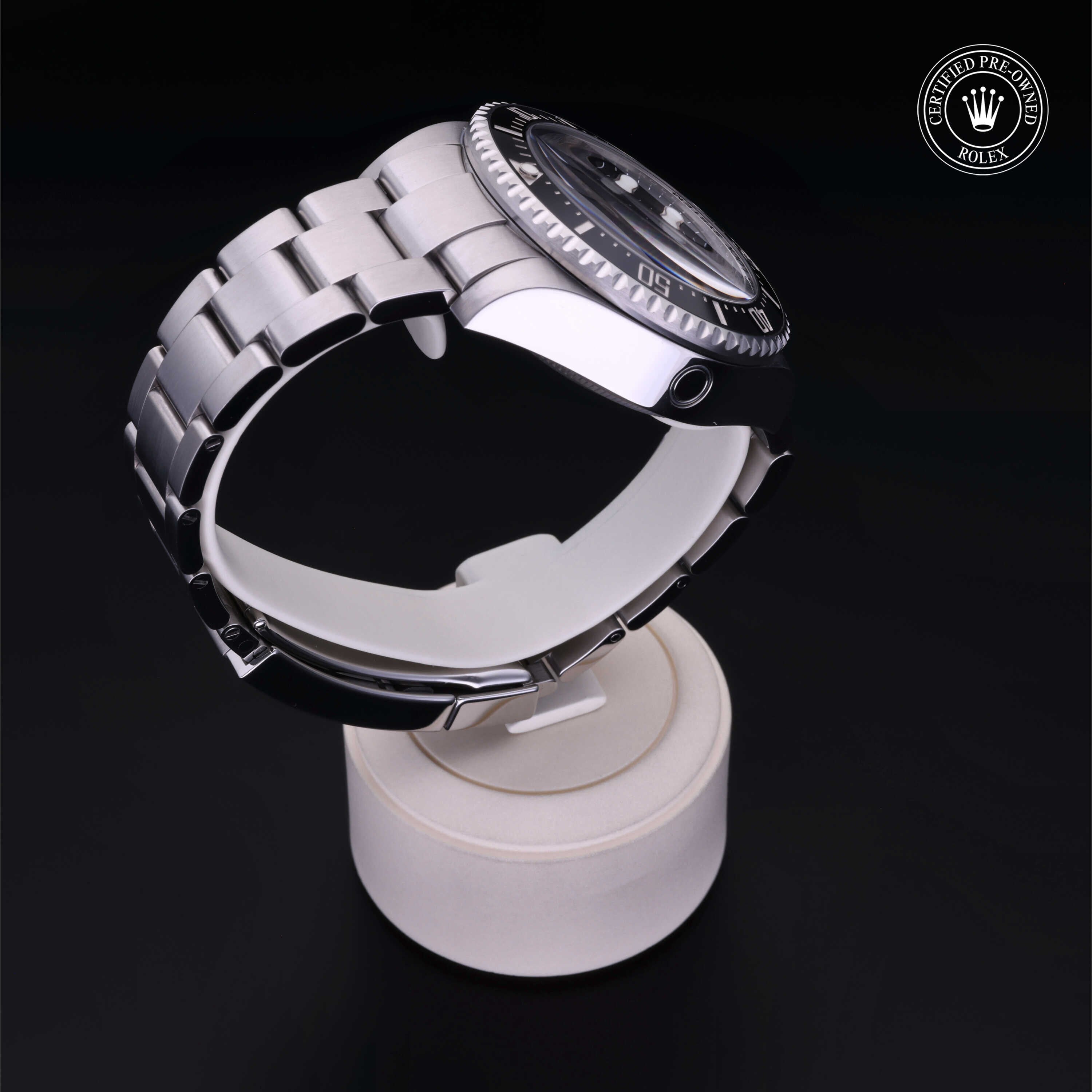 Rolex Certified Pre-owned Deep Sea M116660-0001 front on black background