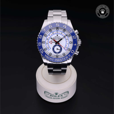 Rolex Certified Pre-owned Yacht-Master M116680-0001 front on black background
