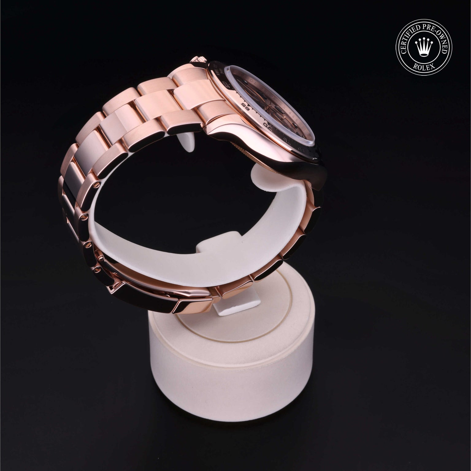 Rolex Certified Pre-owned Daytona M116505-0004 front on black background