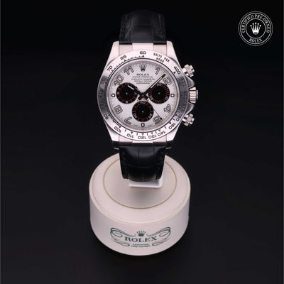 Rolex Certified Pre-owned Daytona M116519-0167 front on black background
