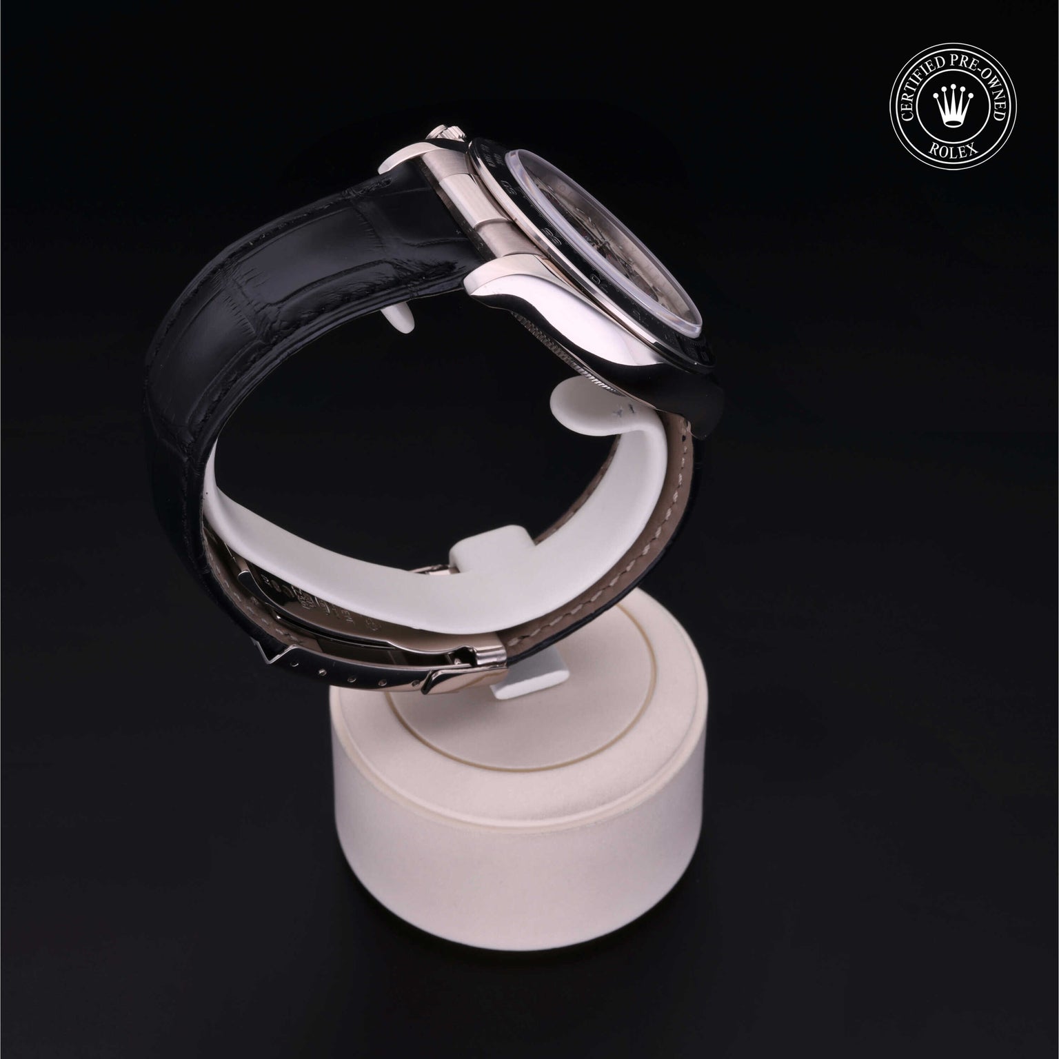 Rolex Certified Pre-owned Daytona M116519-0167 front on black background