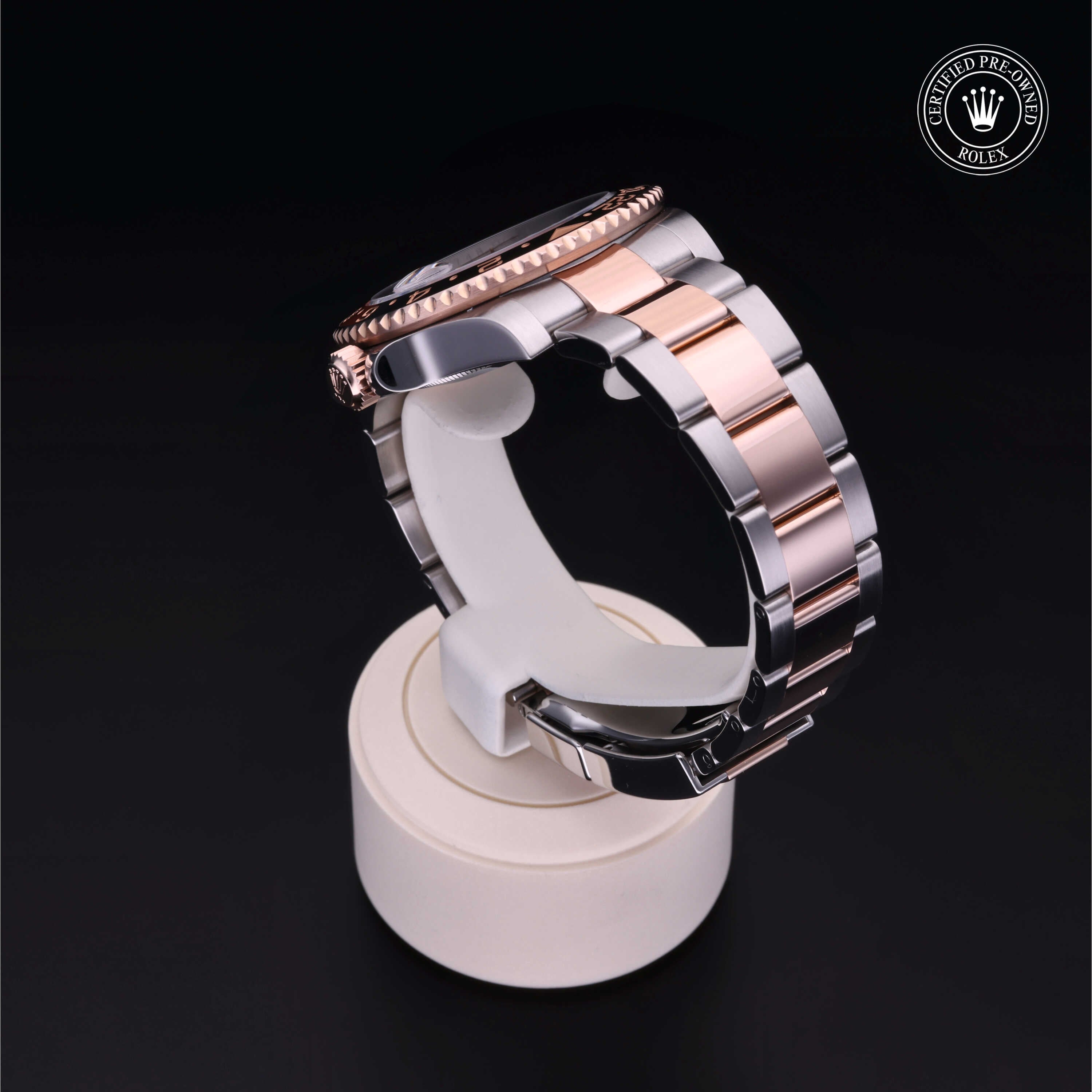 Rolex Certified Pre-owned GMT M126711CHNR-0002 front on black background