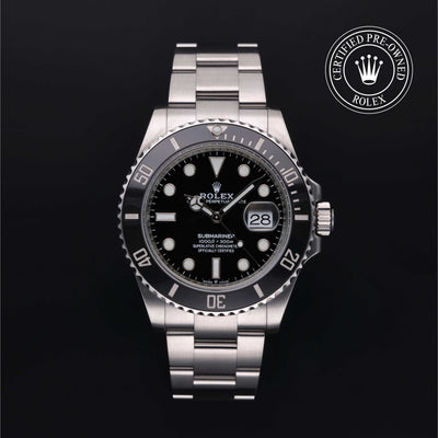 Rolex Certified Pre-owned Submariner M126610LN-0001 front on black background