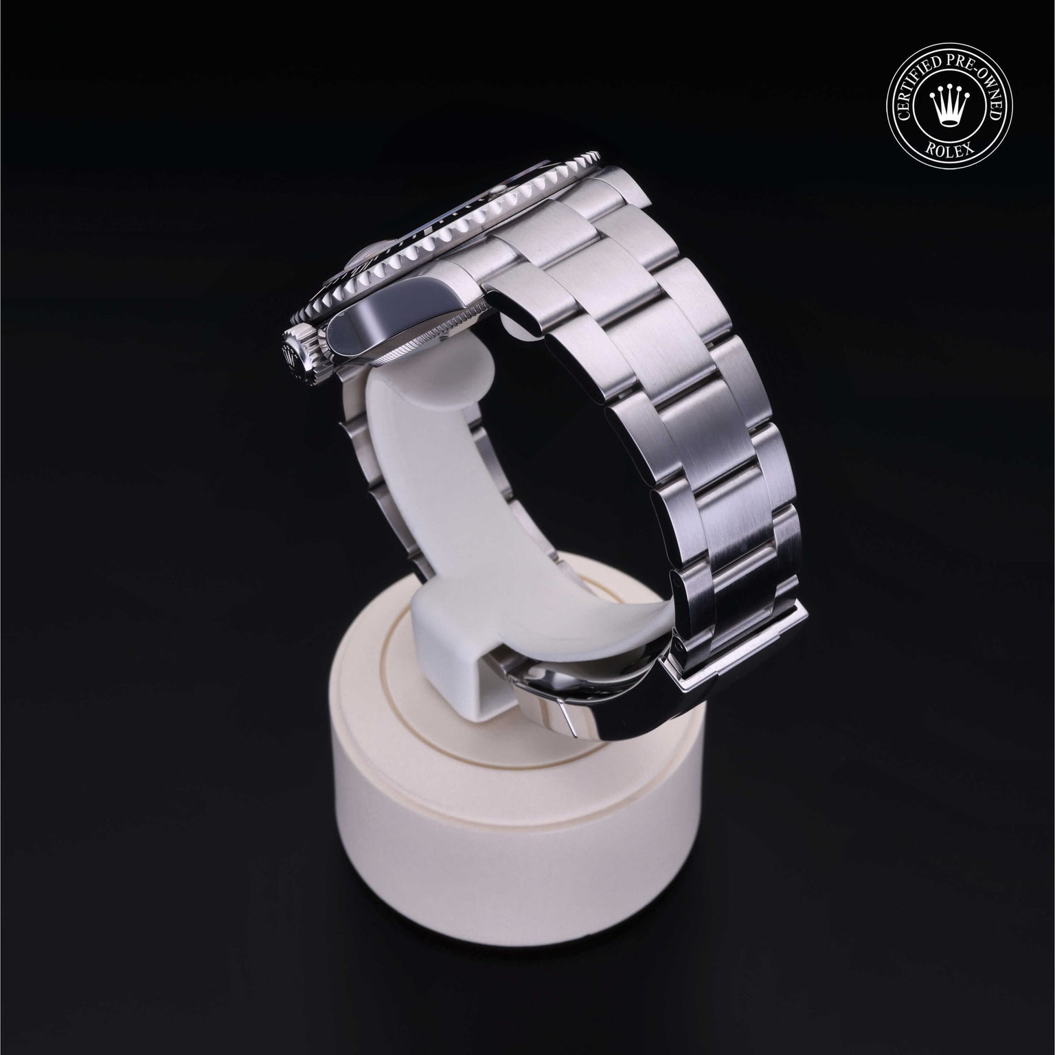 Rolex Certified Pre-owned Submariner M126610LN-0001 front on black background