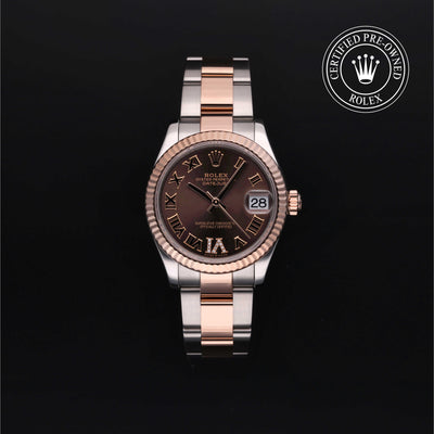 Rolex Certified Pre-owned Lady Datejust M278271-0003 front on black background