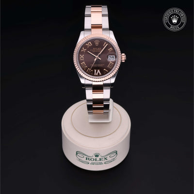 Rolex Certified Pre-owned Lady Datejust M278271-0003 front on black background