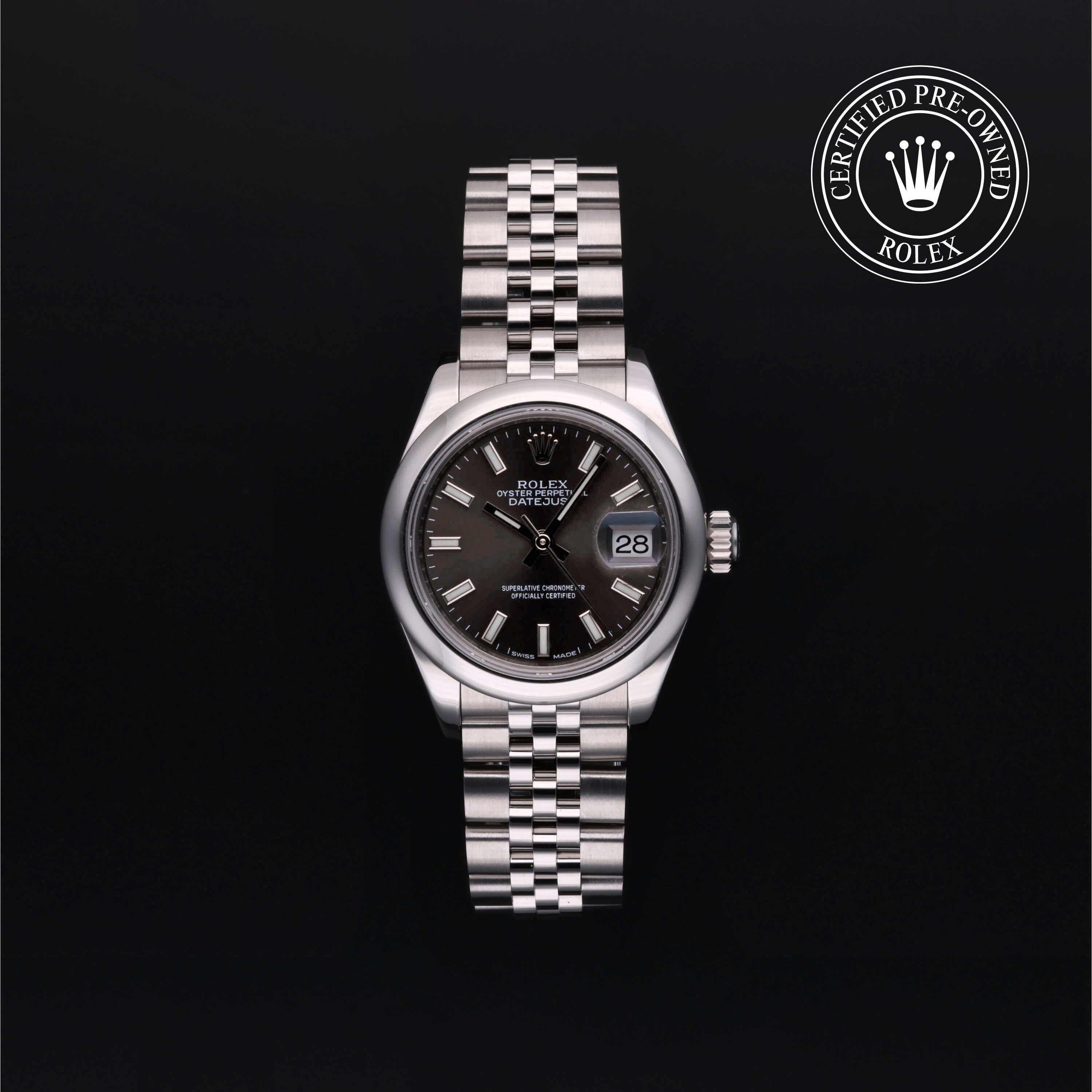 Rolex Certified Pre-owned Lady Datejust M279160-0009 front on black background