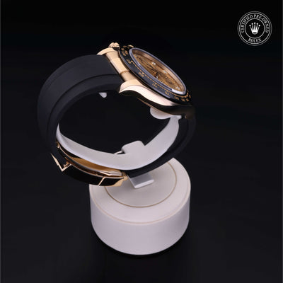 Rolex Certified Pre-owned Daytona M116518LN-0044 front on black background