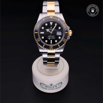 Rolex Certified Pre-owned Submariner M126613LN-0002 front on black background