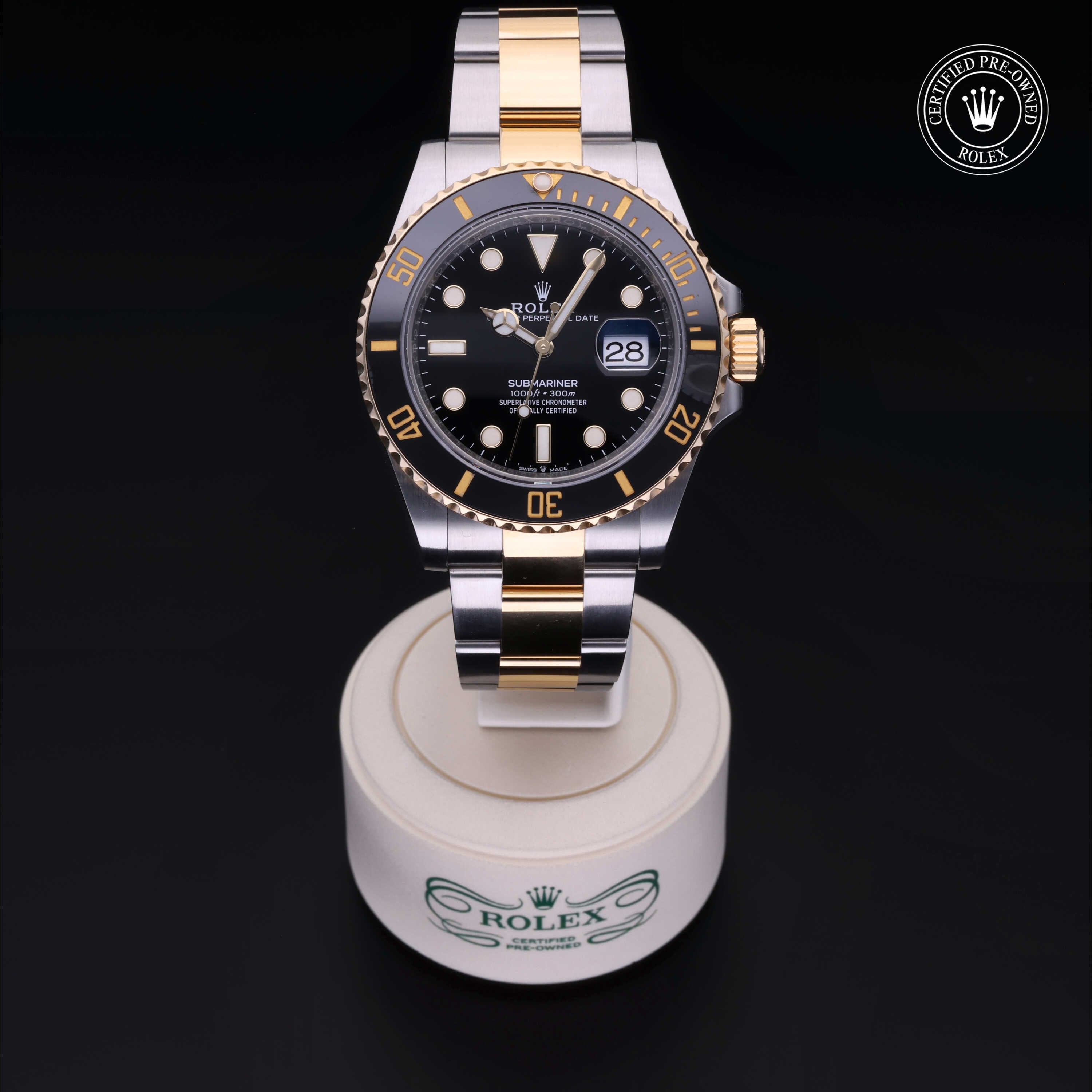 Rolex Certified Pre-owned Submariner M126613LN-0002 front on black background