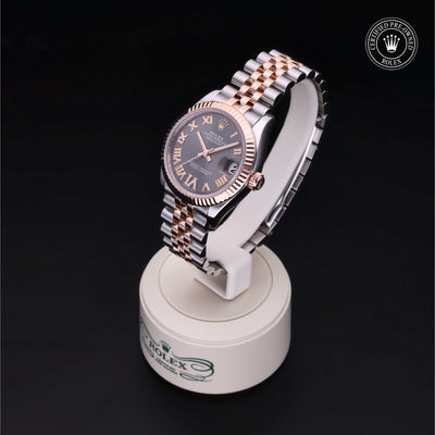 Rolex Certified Pre-owned Lady Datejust M278271-0030 front on black background