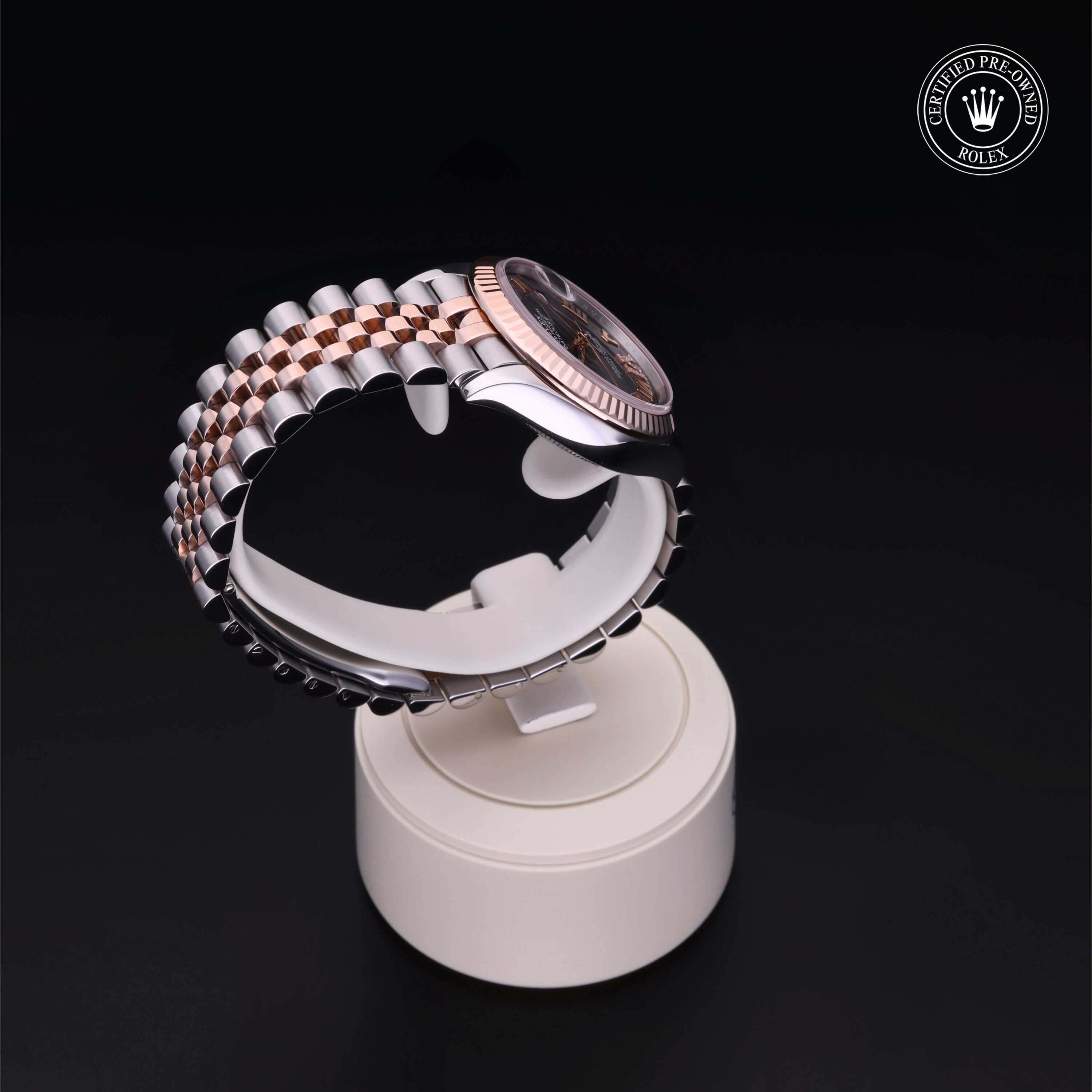 Rolex Certified Pre-owned Lady Datejust M278271-0030 front on black background