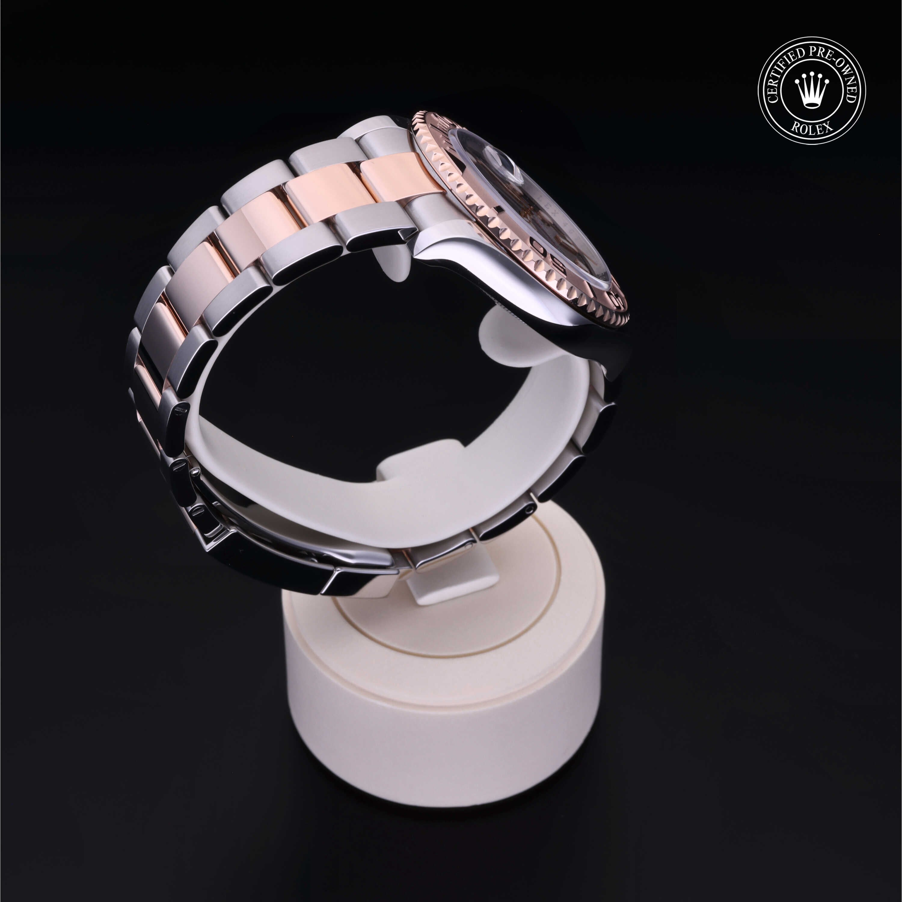 Rolex Certified Pre-owned Yacht-Master M126621-0001 front on black background