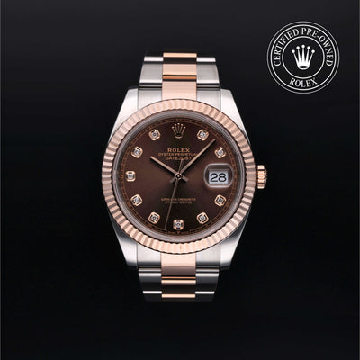 Rolex Certified Pre-owned Datejust M126331-0003 front on black background
