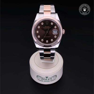 Rolex Certified Pre-owned Datejust M126331-0003 front on black background