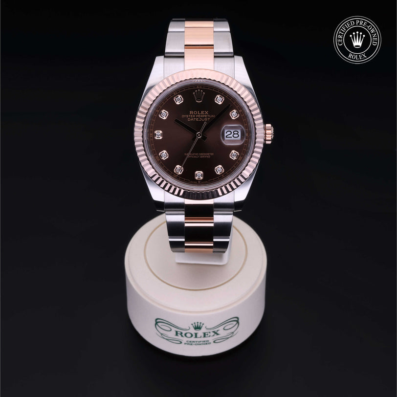 Rolex Certified Pre-owned Datejust M126331-0003 front on black background