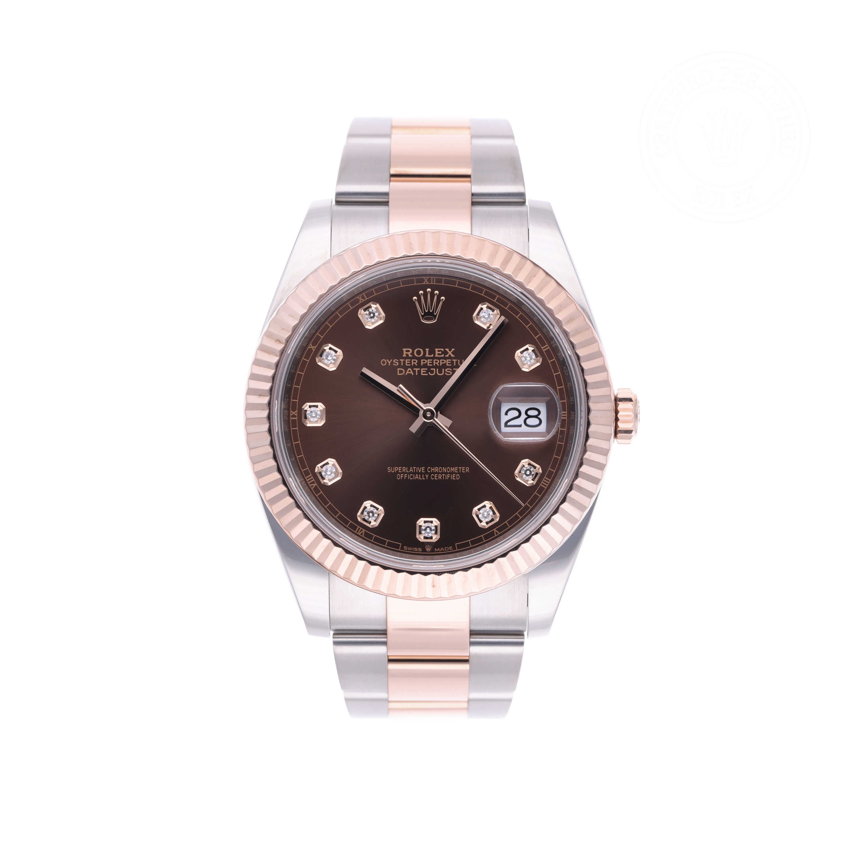 Rolex Certified Pre-owned Datejust M126331-0003 front on white background