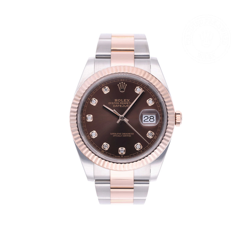 Rolex Certified Pre-owned Datejust M126331-0003 front on white background
