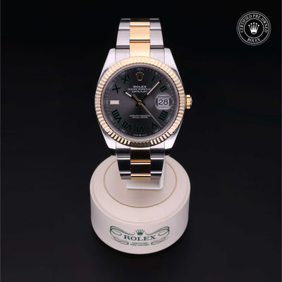 Rolex Certified Pre-owned Datejust M126333-0019 front on black background