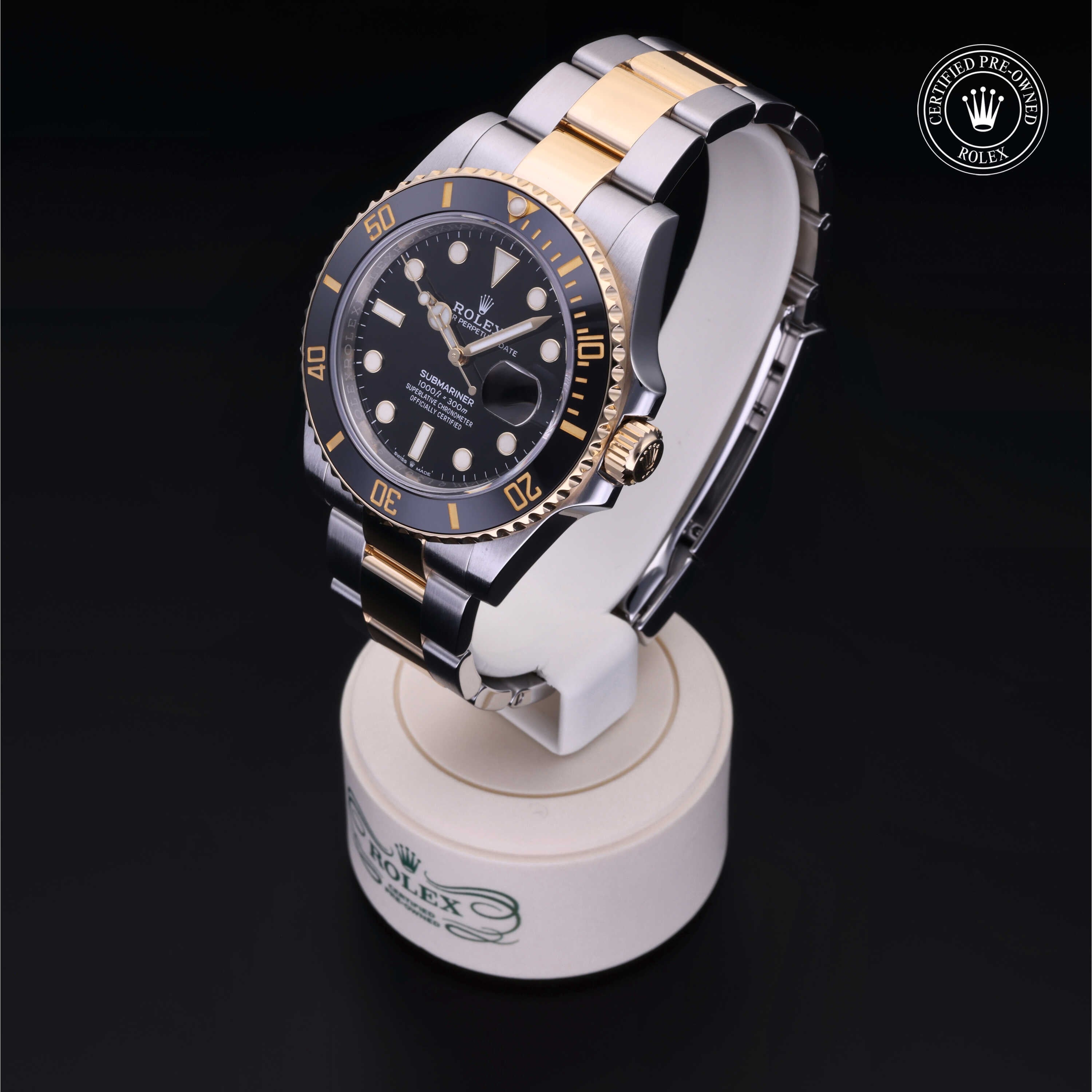 Rolex Certified Pre-owned Submariner M126613LN-0002 front on black background