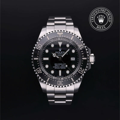 Rolex Certified Pre-owned Sea-Dweller M116660-0001 front on black background