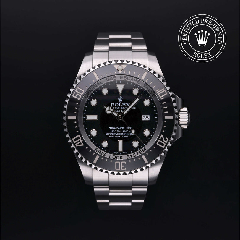 Rolex Certified Pre-owned Sea-Dweller M116660-0001 front on black background