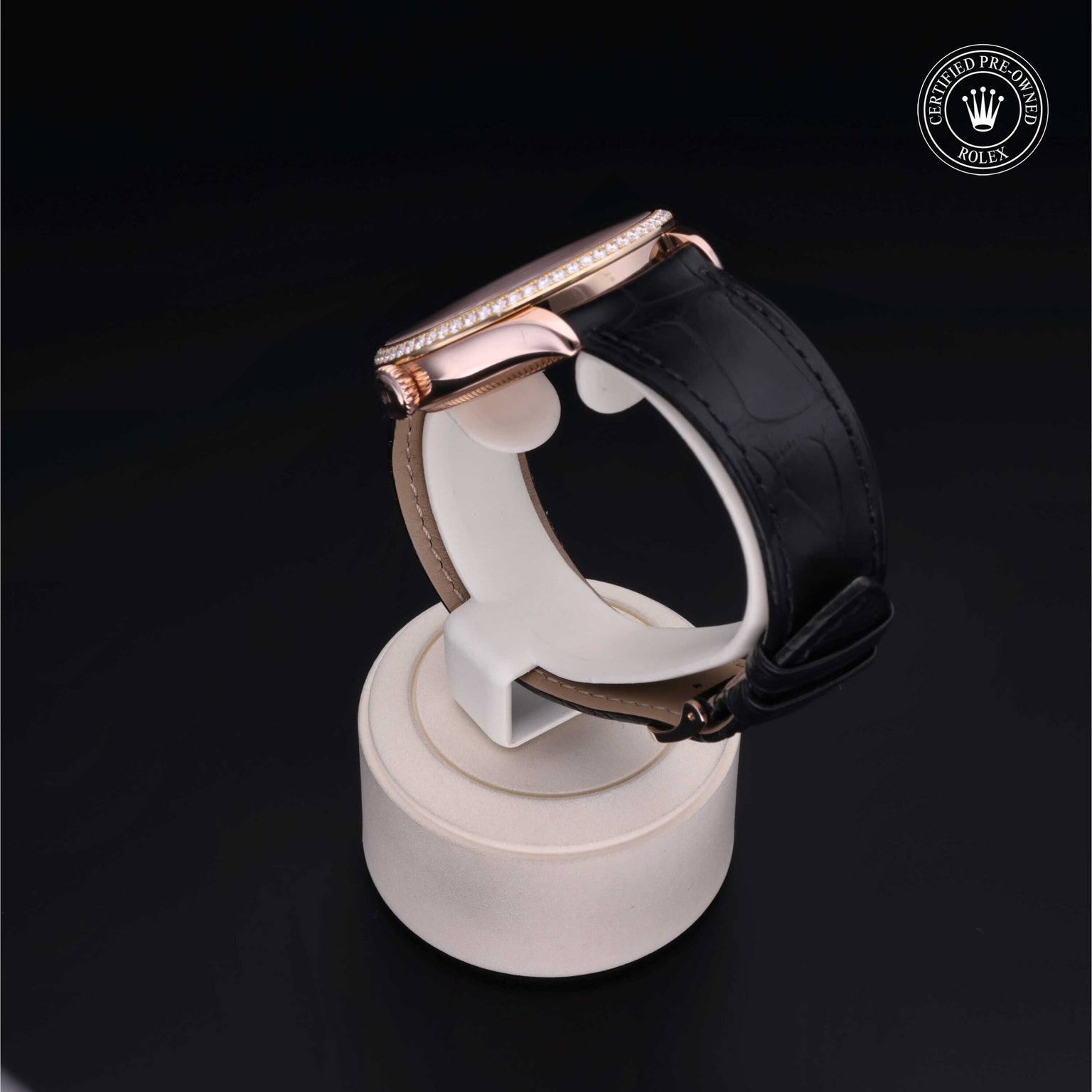 Rolex Certified Pre-owned Cellini M50705RBR-0015 front on black background