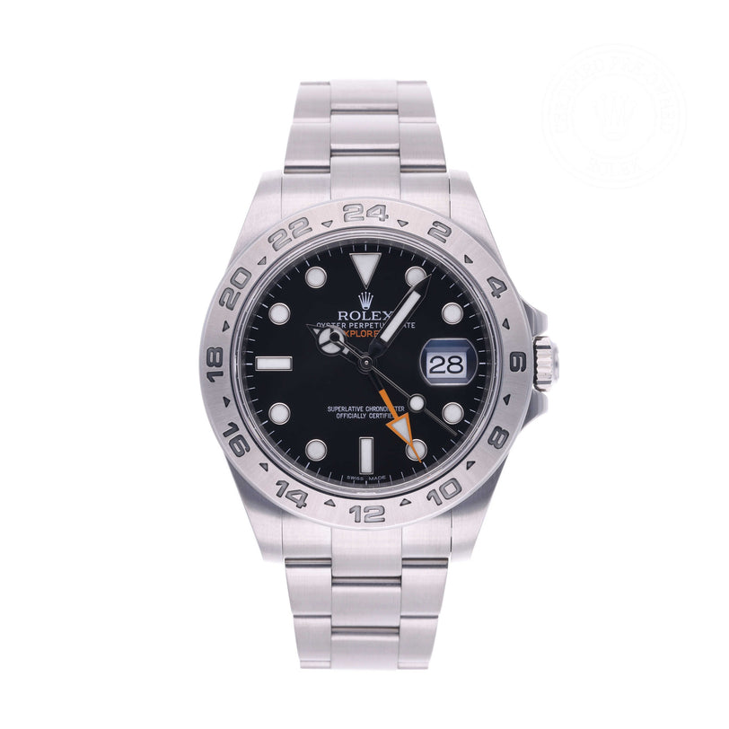 Rolex Certified Pre-owned Explorer M216570-0002 front on white background