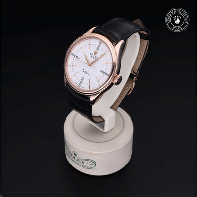 Rolex Certified Pre-owned Cellini M50505-0006 front on black background