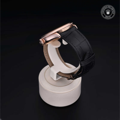 Rolex Certified Pre-owned Cellini M50505-0006 front on black background