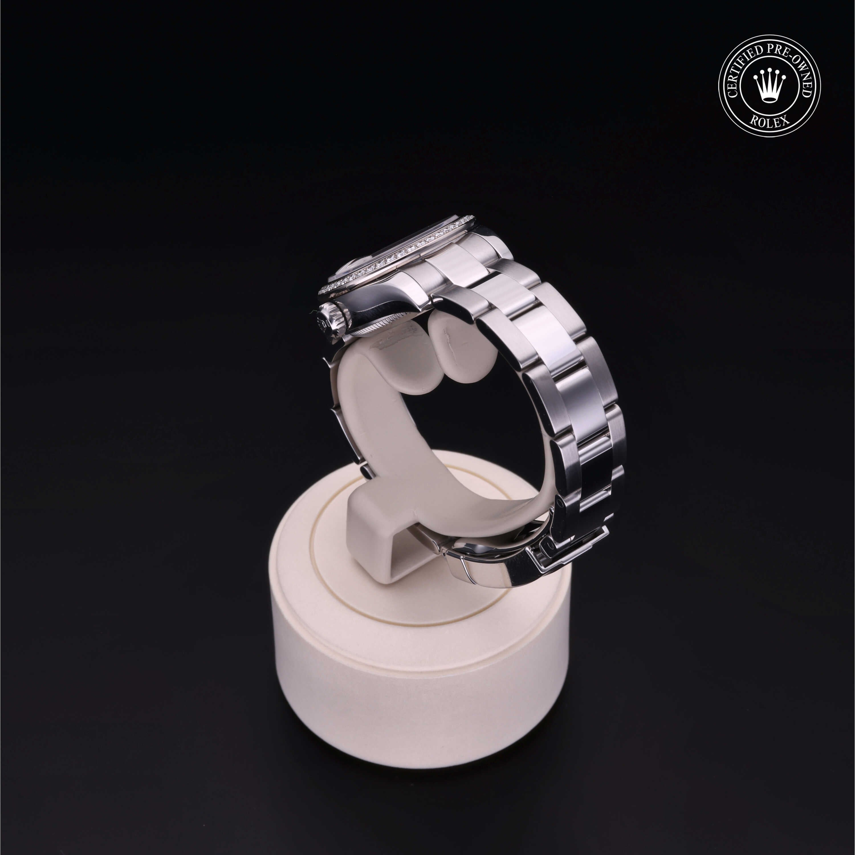 Rolex Certified Pre-owned Lady Datejust M179384-0022 front on black background