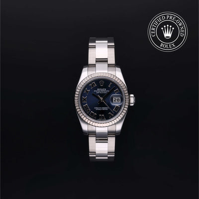 Rolex Certified Pre-owned Lady Datejust M179174-0095 front on black background