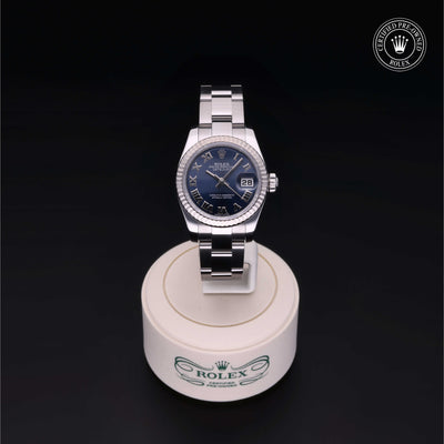 Rolex Certified Pre-owned Lady Datejust M179174-0095 front on black background