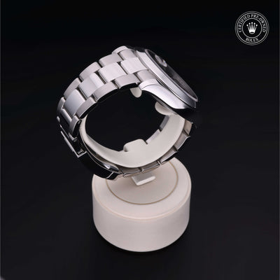 Rolex Certified Pre-owned Datejust M116300-0001 front on black background