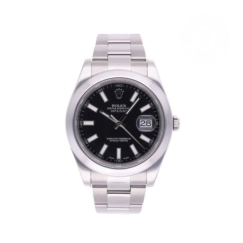 Rolex Certified Pre-owned Datejust M116300-0001 front on white background