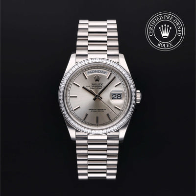Rolex Certified Pre-owned Day-date M128396TBR-0004 front on black background