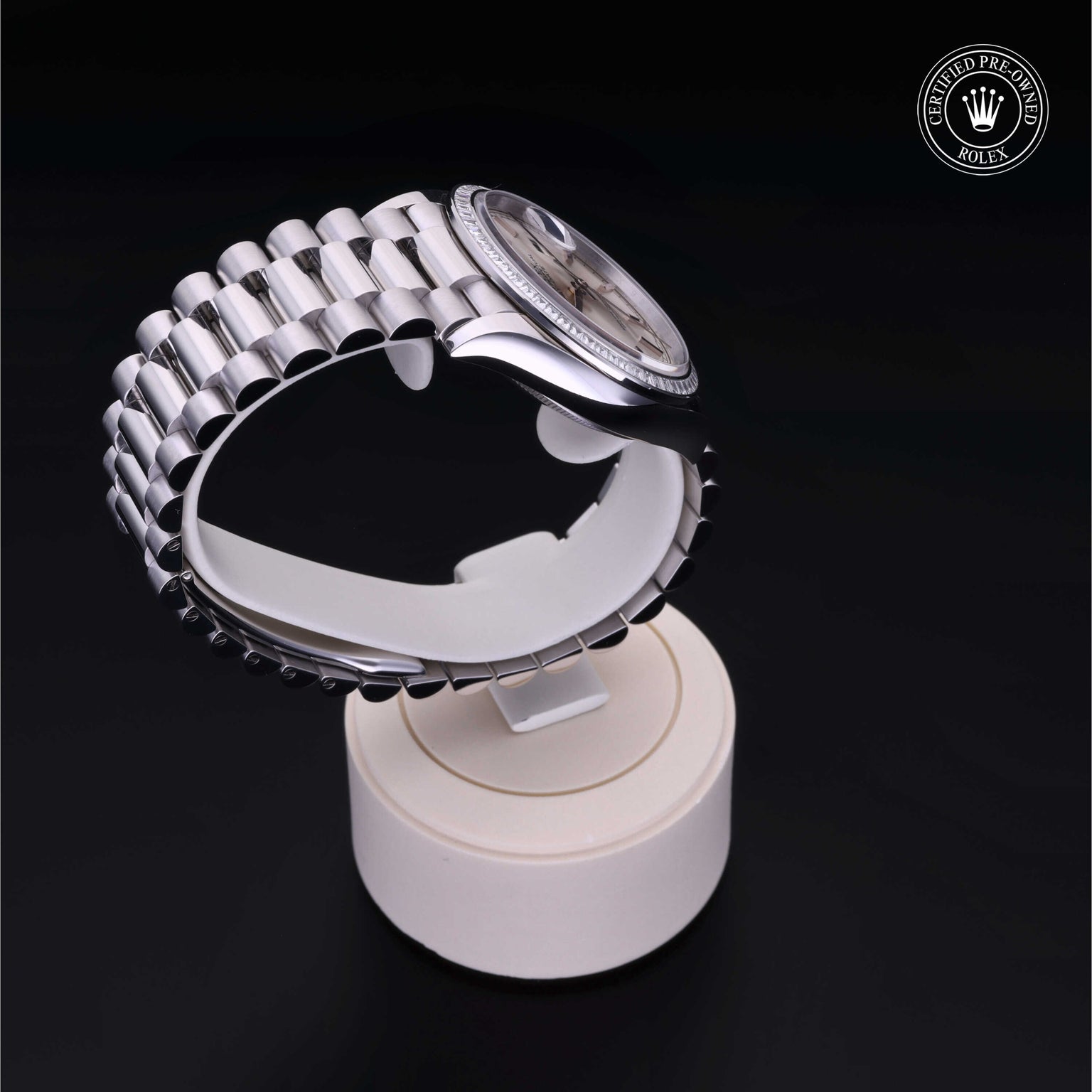 Rolex Certified Pre-owned Day-date M128396TBR-0004 front on black background