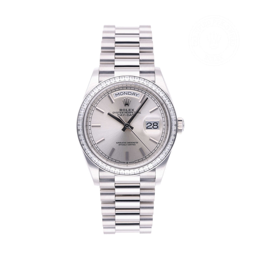 Rolex Certified Pre-owned Day-date M128396TBR-0004 front on white background
