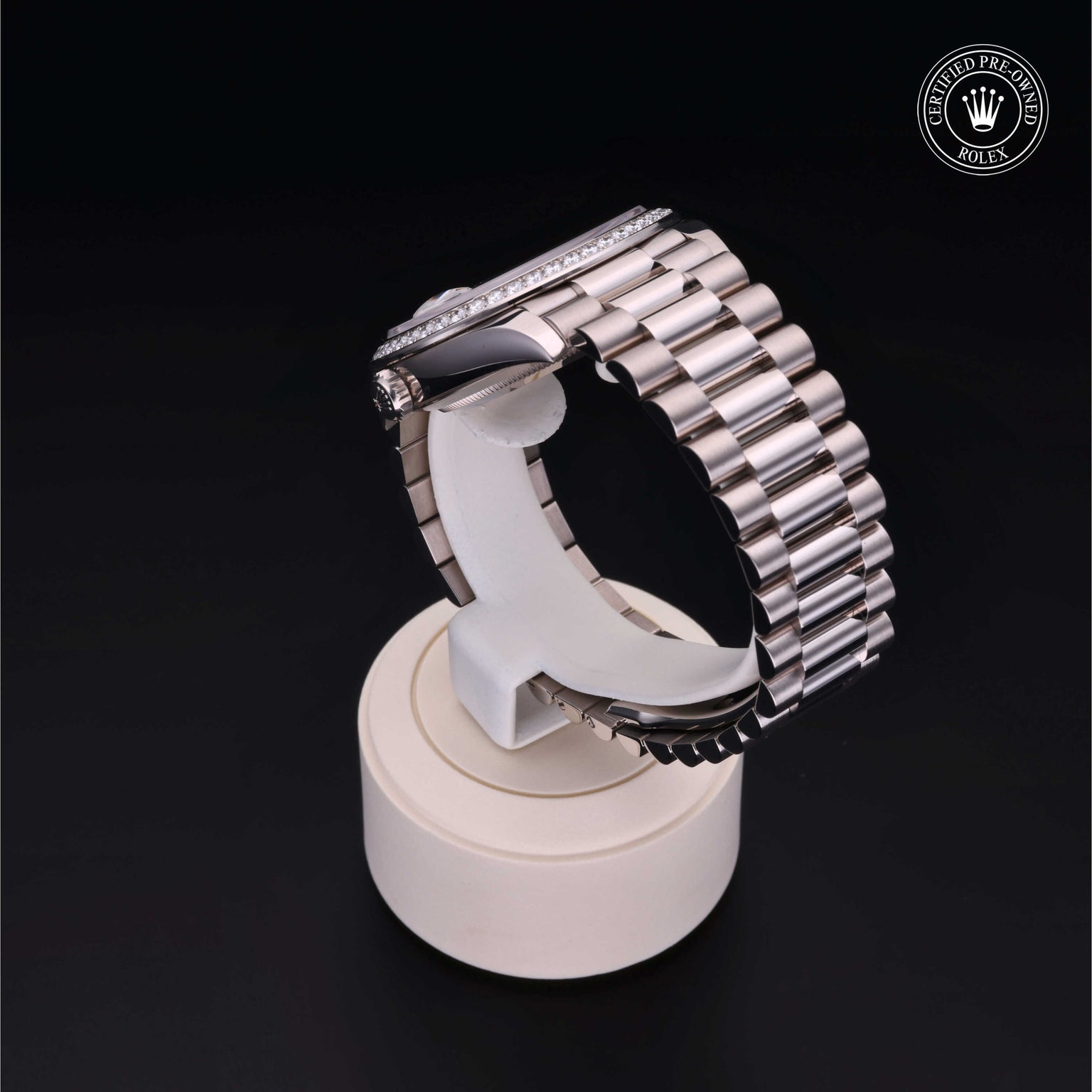 Rolex Certified Pre-owned Day-date M228349RBR-0040 front on black background