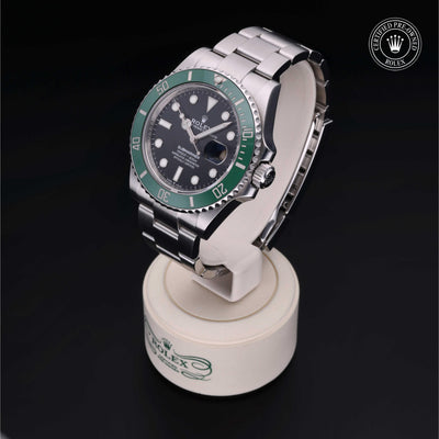 Rolex CPO Submariner M126610LV front on white background