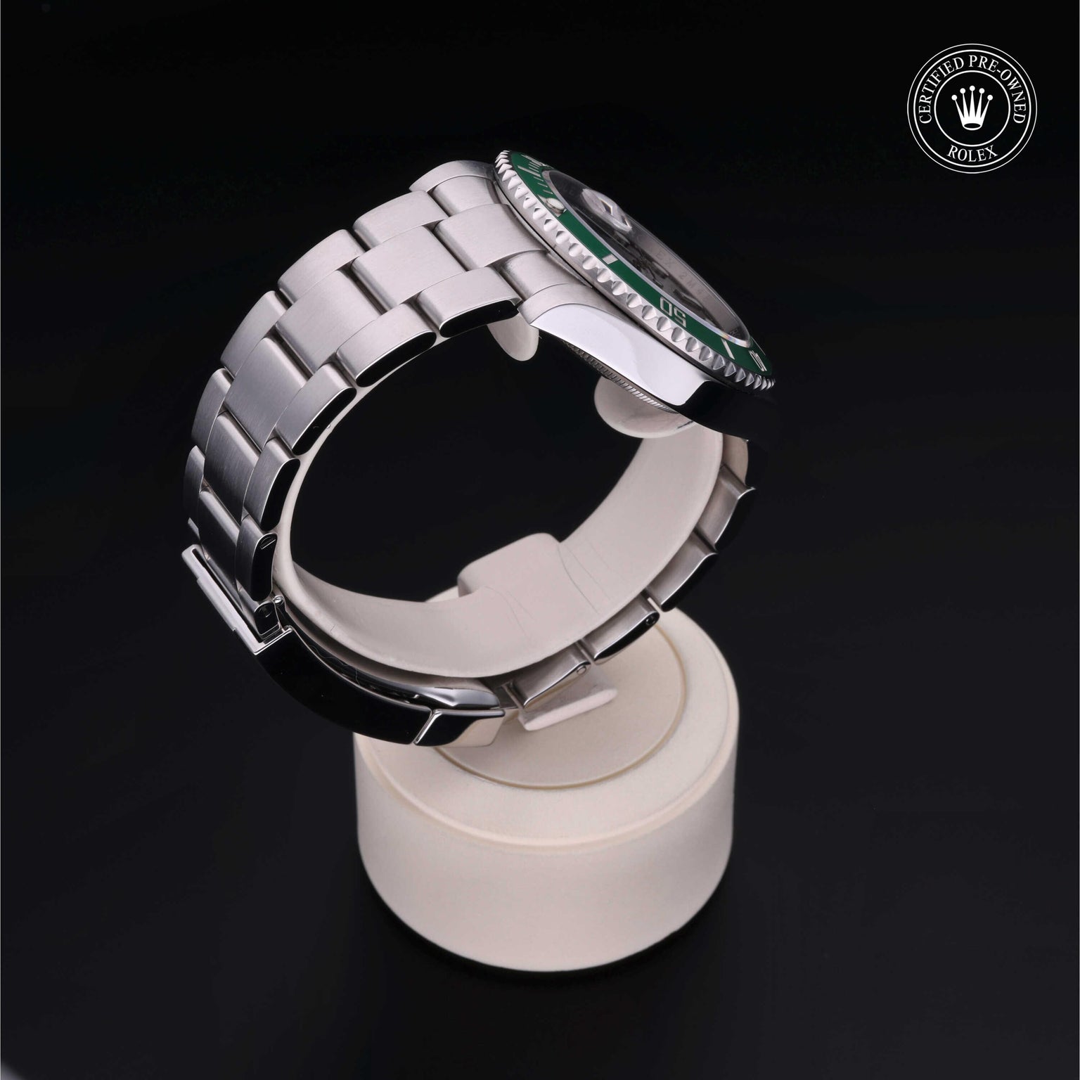 Rolex CPO Submariner M126610LV front on white background