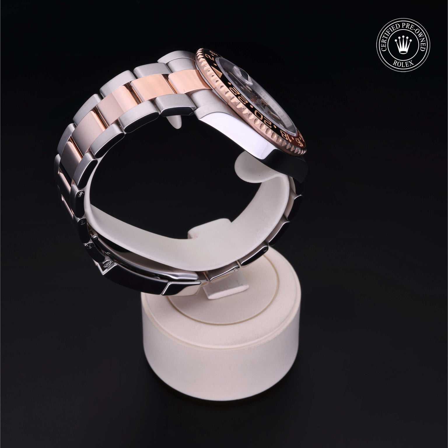 Rolex Certified Pre-owned GMT M126711CHNR-0002 front on black background